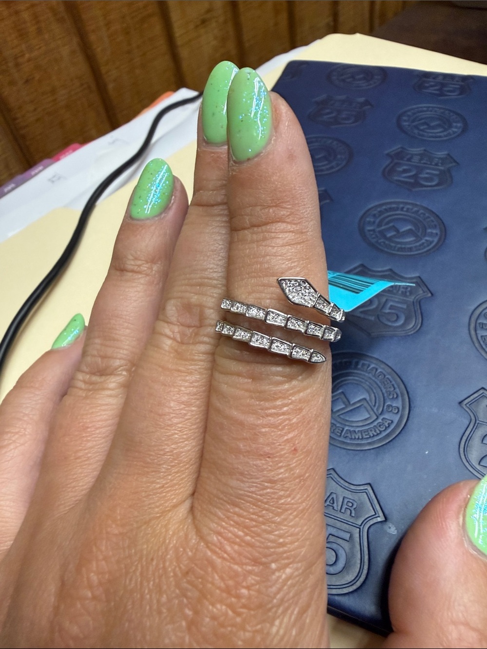 Sterling Silver Arrow Wrap Ring with Pavé Cubic Zirconia - Silver